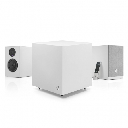 Audio Pro A28 & SW-5 aktivt 2.1 högtalarpaket, vit i gruppen Paketlösningar / Paket för hemmet / Högtalarpaket hos BRL Electronics (SETA28PKT2)