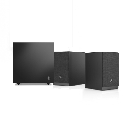 Audio Pro A28 W i svart med SW-5, aktivt 2.1 högtalarpaket i gruppen Paketlösningar / Paket för hemmet / Stereopaket hos BRL (SETA28WPKT1)