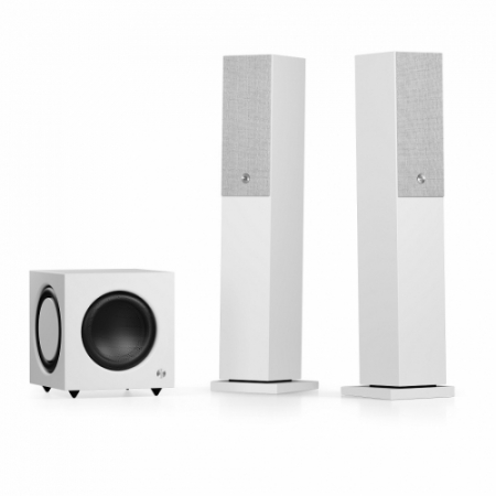 Audio Pro A38 & SW-10 aktivt 2.1 högtalarpaket, vit i gruppen Pakkeløsninger / Pakker for hjemmet / Høyttalerpakker hos BRL Electronics (SETA38PKT2)