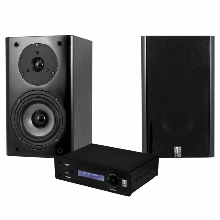 System One A50BT & System One SB-15B stereopaket, svart i gruppen Paketlösningar / Paket för hemmet / Stereopaket hos BRL Electronics (SETA50BTPKT7)