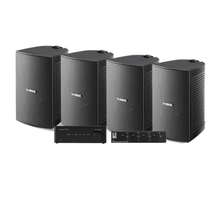 4-pack Yamaha NS-AW294 med Tangent Ampster BT III och högtalarväxel, utomhuspaket i gruppen Paketlösningar / Paket för hemmet / Multiroompaket hos BRL (SETAMPSTERBTIIIPKT5)