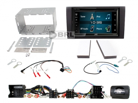 Stereopaket med skärm, adapters och kablar för Audi A4 01-08.