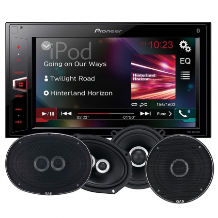 PIONEER AVH-290BT med GAS SILVER-högtalare