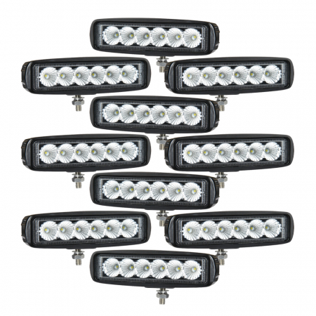 10-pack Nizled LED back-/arbetsljus, 18W, arbetsljuspaket i gruppen Billjud / LED-Belysning / LED-lampor / Arbetsbelysning hos BRL Electronics (SETB18RFX10)