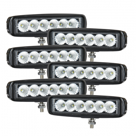 6-pack Nizled LED back-/arbetsljus, 18W, arbetsljuspaket i gruppen Billjud / LED-Belysning / LED-lampor / Arbetsbelysning hos BRL Electronics (SETB18RFX6)