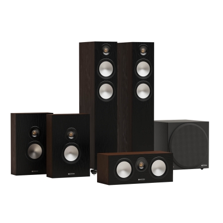 Monitor Audio Bronze 300 7G 5.1 högtalarpaket, valnöt i gruppen Paketlösningar / Paket för hemmet / Högtalarpaket hem hos BRL (SETB3007GPKT3)