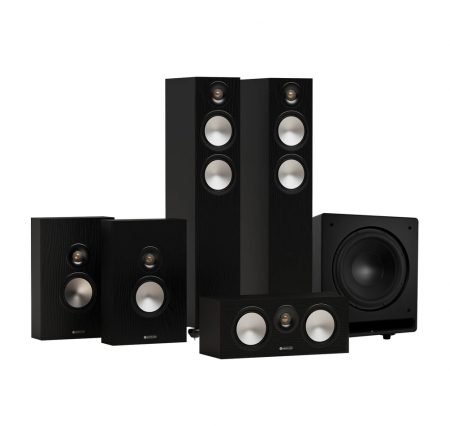 Monitor Audio Bronze 300 7G 5.1 högtalarpaket, svart i gruppen Paketlösningar / Paket för hemmet / Högtalarpaket hem hos BRL (SETB3007GPKT7)