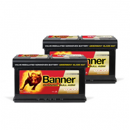 Batteripaket, 2 stycken Banner 80Ah AGM i gruppen Billyd / Tilbehør / Batterier hos BRL Electronics (SETBANNER80X2)