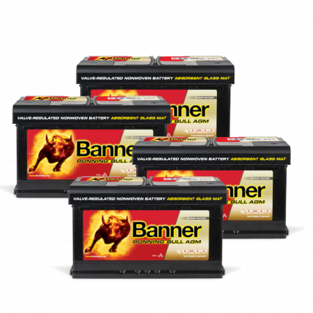 Batteripaket, 4 stycken Banner 80Ah AGM i gruppen Billyd / Tilbehør / Batterier hos BRL Electronics (SETBANNER80X4)