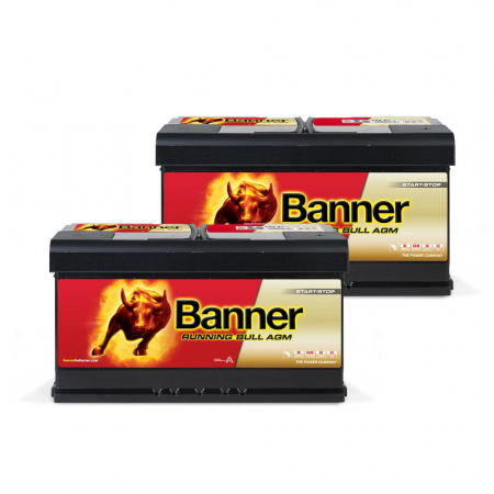 Batteripaket, 2 stycken Banner 92Ah AGM