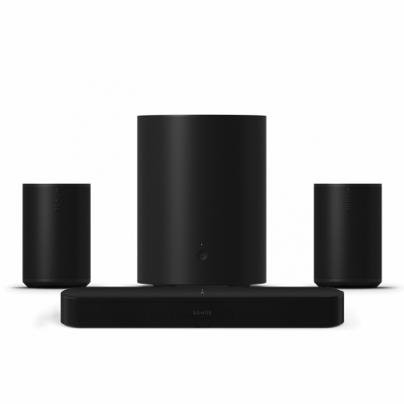 Sonos Beam (gen 2), Era 100 & Sub Mini 5.1.2 soundbarpaket, svart i gruppen Hemmaljud / Högtalare / Soundbars hos BRL Electronics (SETBEAMG2PKT1)