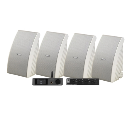 4-pack Yamaha NS-AW592 i vitt med Dynavoice CA802BT och SC4B, utomhuspaket i gruppen Paketlösningar / Paket för hemmet / Multiroompaket hos BRL (SETCA802BTPKT22)