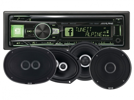 Alpine CDE-195BT & GAS Silver-högtalare