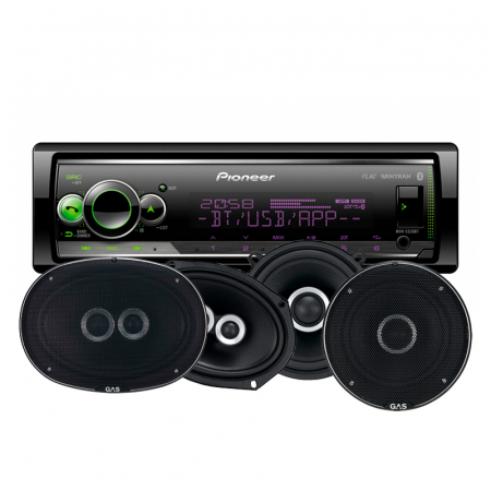 Pioneer DEH-S520BT & GAS Silver-Högtalare i gruppen Paketlösningar / Paket för bilen / Bilstereopaket hos BRL (SETDEHS520BEAT)