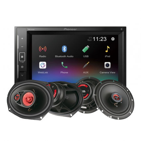 Pioneer DMH-A240BT & Bass Habit PLAY-högtalare i gruppen Paketlösningar / Paket för bilen / Bilstereopaket hos BRL Electronics (SETDMHA240BTBHPLAY)