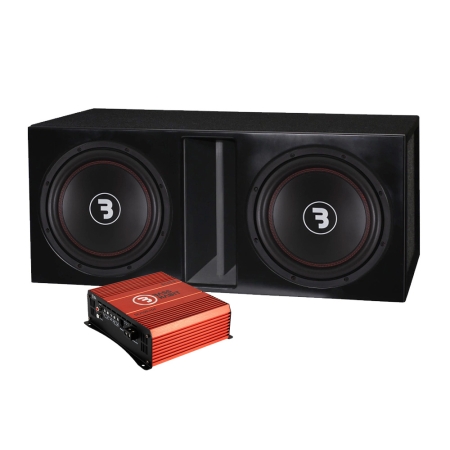 2-pack Bass Habit E300D1 i portad låda med slutsteg, baspaket i gruppen Paketlösningar / Paket för bilen / Baspaket hos BRL (SETE300D1PKT5)