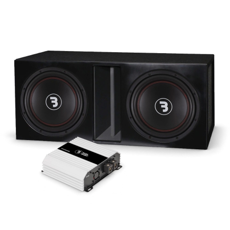 Bass Habit E300D1 i portad låda med SP21001FR, 2x12 baspaket i gruppen Paketlösningar / Paket för bilen / Baspaket hos BRL (SETE300D1PKT7)