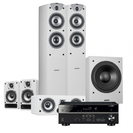 Dynavoice Magic F-5 EX Hembiopaket 5.1 Vit & Yamaha HTR-4072 i gruppen Paketlösningar / Paket för hemmet / Hemmabio & Hemmabiopaket hos BRL (SETF5EXWHTR)