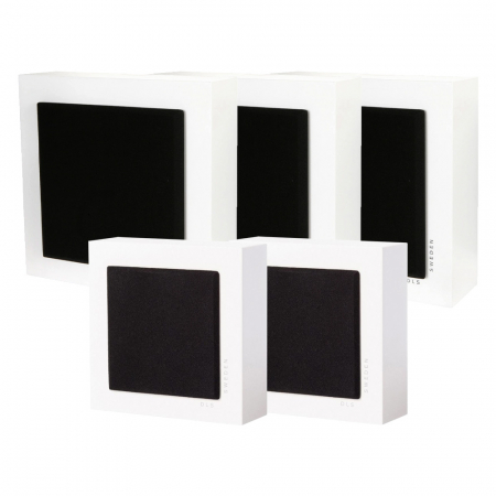DLS Flatbox Mini On-Wall 5.0 högtalarpaket, vit i gruppen Paketlösningar / Paket för hemmet / Högtalarpaket hos BRL Electronics (SETFBMINIPKT5)