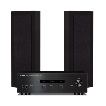 DLS Flatbox Slim Large i svart med Yamaha A-S201 MK II, 2.0 stereopaket i gruppen Paketlösningar / Paket för hemmet / Stereopaket hos BRL (SETFBSLIMLARGEPKT1)