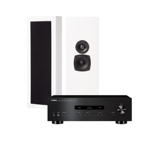 DLS Flatbox Slim Large stereopaket med Yamaha A-S201 II i gruppen Paketlösningar / Paket för hemmet / Stereopaket hos BRL (SETFBSLIMLARGEPKT2)