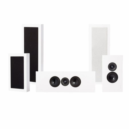 DLS Flatbox XL v2 On-Wall 5.0 högtalarpaket, vit i gruppen Paketlösningar / Paket för hemmet / Högtalarpaket hos BRL Electronics (SETFBXLPKT2)