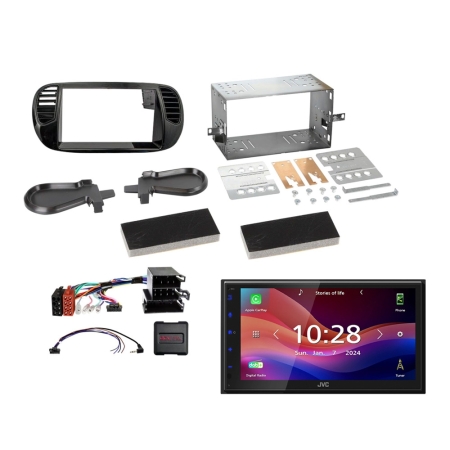 JVC KW-M695DBW bilstereopaket till Fiat 500 2007-2015 i gruppen Nyheter hos BRL (SETFIATPKT3)