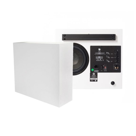2-pack DLS Flatsub Midi vägghängningsbar aktiv subwoofer, mattvit i gruppen Nyheter hos BRL (SETFSMIDIPKT1)