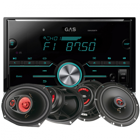 GAS GMA252BTR & Bass Habit Play-högtalare i gruppen Paketlösningar / Paket för bilen / Bilstereopaket hos BRL Electronics (SETGMA252BHPLAY)