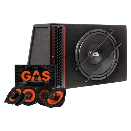 Bass Habit PL112A med MAD X1-högtalare & GMV651BT, helhetspaket i gruppen Paketlösningar / Paket för bilen / Helhetspaket hos BRL (SETGMV651PKT6)