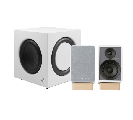 Onkyo GX-30ARC med Audio Pro SW-10, aktivt 2.1 stereopaket i vitt i gruppen Paketlösningar / Paket för hemmet / Stereopaket hos BRL (SETGX30ARCPKT2)