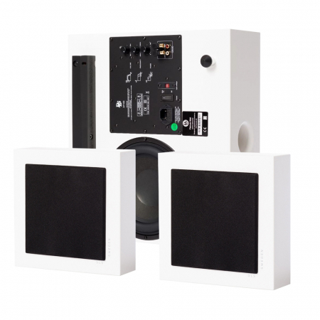 DLS Flatbox Mini On-Wall 2.1 högtalarpaket, vit i gruppen Paketlösningar / Paket för hemmet / Högtalarpaket hos BRL Electronics (SETHFB24249PKT1)