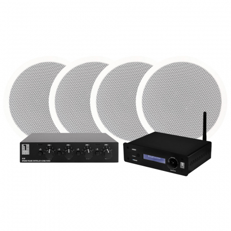 4-pack DLS IC611, 6.5” inbyggnadshögtalare, System One SC4B & System One A50BT i gruppen Paketlösningar / Paket för hemmet / Multiroompaket hos BRL Electronics (SETIC611PKT2)