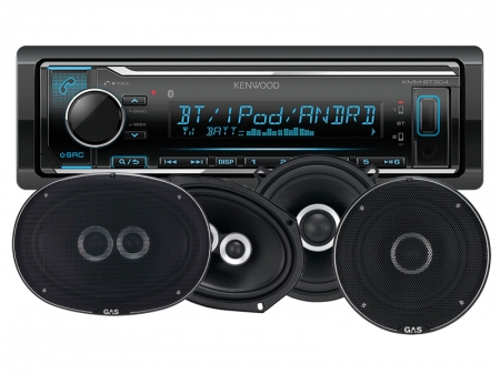 Kenwood KMM-BT304 & GAS SILVER-högtalare