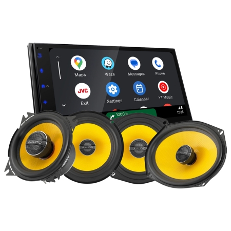 JVC KW-M695DBW med JL Audio C1-koaxialhögtalare, bilstereopaket i gruppen Paketlösningar / Paket för bilen / Bilstereopaket hos BRL (SETKWM695DBWC1)