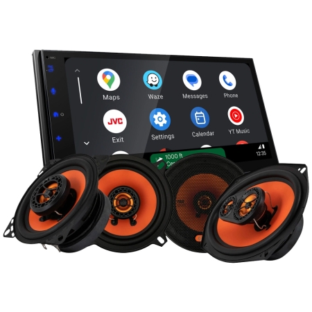 JVC KW-M695DBW bilstereopaket med GAS MAD X1-högtalare i gruppen Paketlösningar / Paket för bilen / Bilstereopaket hos BRL (SETKWM695DBWX1)