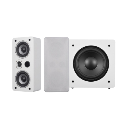 Dynavoice Magic LCR-4 med Challenger Sub 8 2.1 högtalarpaket, vit i gruppen Paketlösningar / Paket för hemmet / Högtalarpaket hem hos BRL (SETLCR4PKT6)