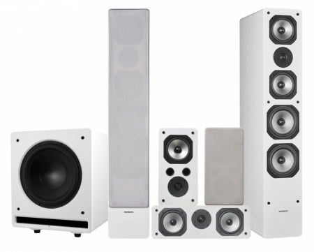Dynavoice Challenger M-65 EX v4 högtalarpaket 5.1 med CSB-V12, vit i gruppen Paketlösningar / Paket för hemmet / Högtalarpaket hem hos BRL (SETM65EXPKT2)