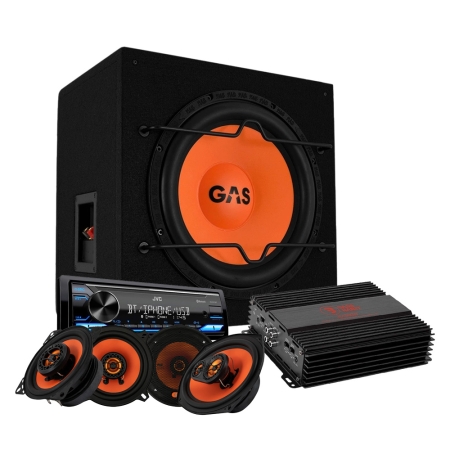 GAS MAD B1-112 helhetspaket med JVC KD-X382BT och MAD X1-högtalare i gruppen Paketlösningar / Paket för bilen / Helhetspaket hos BRL (SETMADB1112PKT6)