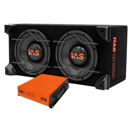 GAS MAD B1-210S med MAD A1-500.1D, 2x10 tums baspaket i gruppen Paketlösningar / Paket för bilen / Baspaket hos BRL (SETMADB1210SPKT1)