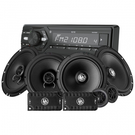 GAS MAD M100-BT med DLS fram- och bakhögtalare, bilstereopaket i gruppen Paketlösningar / Paket för bilen / Bilstereopaket hos BRL Electronics (SETMADM100BTPKT2)