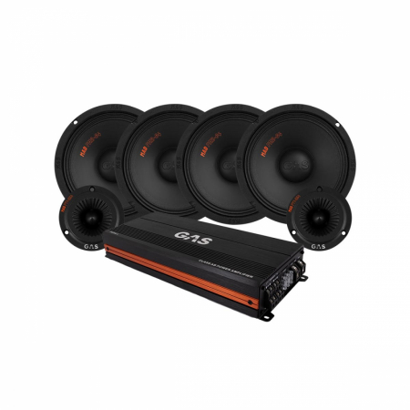 4-pack GAS MAD PM2-64 med PT1-254 SPL-paket med steg, medium i gruppen Paketlösningar / Paket för bilen / SPL Högtalarpaket hos BRL (SETMADPM264PKT1)