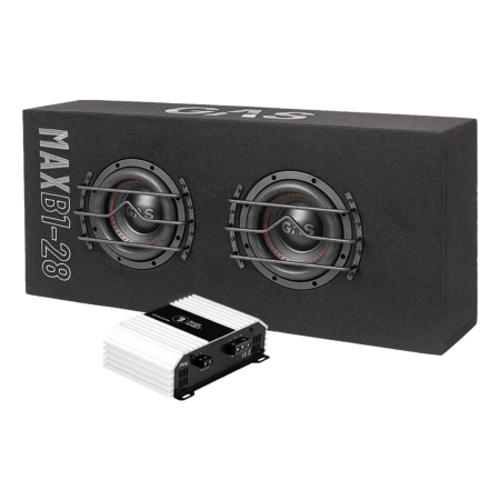 GAS MAX B1-28 med Bass Habit SP12001FR, 2x8 baspaket i gruppen Paketlösningar / Paket för bilen / Baspaket hos BRL (SETMAXB128PKT2)