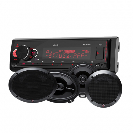 GAS MAX M140-BTX & Rockford Fosgate PUNCH-högtalare, bilstereopaket i gruppen Paketlösningar / Paket för bilen / Bilstereopaket hos BRL Electronics (SETMAXM140PUNCH)