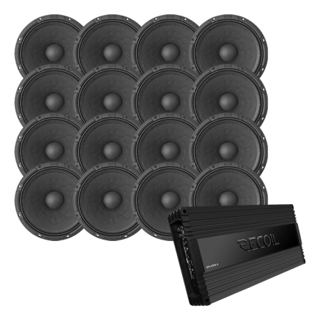 16-pack GAS MAX PM2-64 med Recoil SPL4200.4, SPL-paket Large i gruppen Paketlösningar / Paket för bilen / SPL Högtalarpaket hos BRL (SETMAXPM264PKT4)