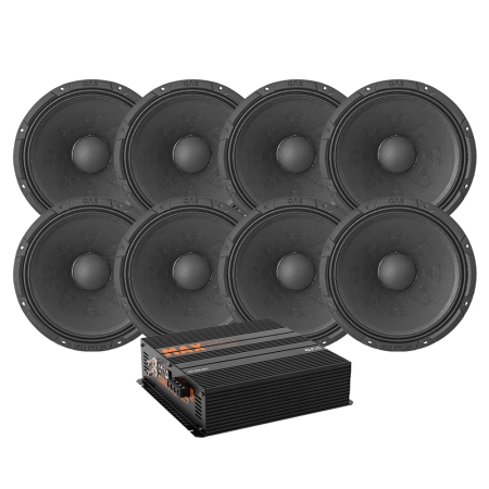 8-pack GAS MAX PM2-84 med MAX PA1-1500.2DZ1, SPL-paket i gruppen Paketlösningar / Paket för bilen / SPL Högtalarpaket hos BRL (SETMAXPM284PKT2)
