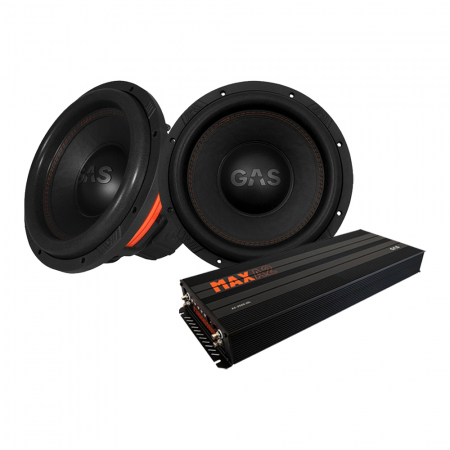 2-pack GAS MAX S1-12D1 & MAX A2-2500.1DL, baspaket i gruppen Paketlösningar / Paket för bilen / Baspaket hos BRL Electronics (SETMAXS112D1PKT6)