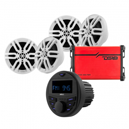 DS18 MRX1, marint slutsteg och 2 par MP6, komplett marinpaket i gruppen Billjud / Marint ljud / Marinpaket hos BRL Electronics (SETMP6PKT3)