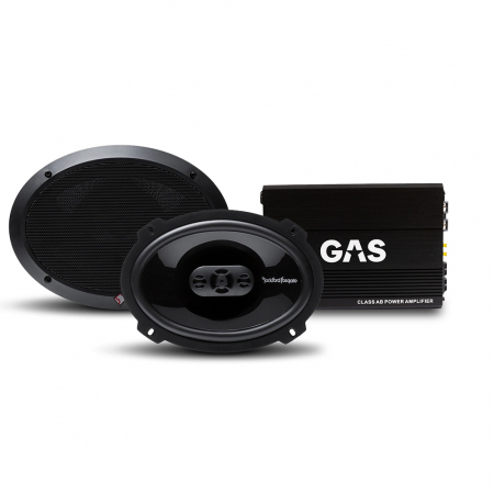 Rockford Fosgate Punch 6x9tum & GAS PRO POWER 80.2, hatthyllepaket i gruppen Paketlösningar / Paket för bilen / Hatthyllepaket hos BRL Electronics (SETP1694PKT1)