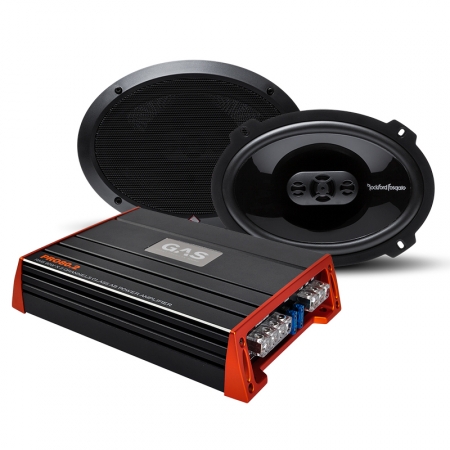 Rockford P1694 & GAS PRO 80.2 i gruppen Paketlösningar / Paket för bilen / Hatthyllepaket hos BRL Electronics (SETP1694PRO802)